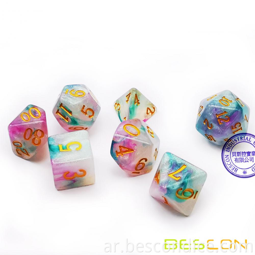 Magical Stone Resin Dnd Dice Set 7pcs 2